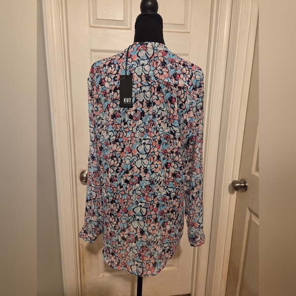 NWT Kut from the Kloth Floral Blouse - Blue and Pink - Picture 4 of 6